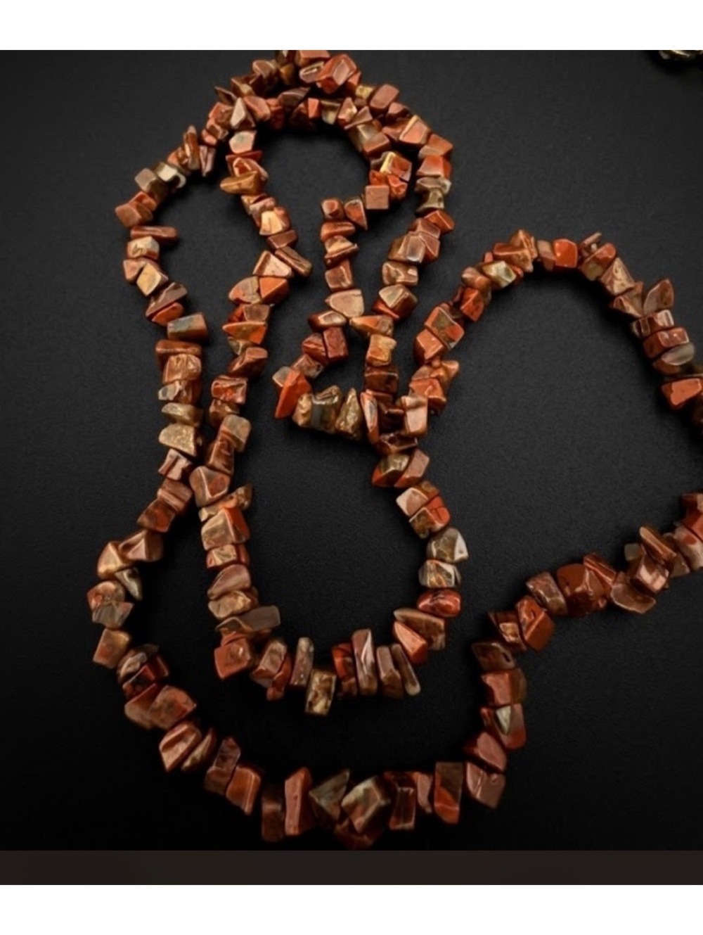 Vintage Red Jasper Gemstone Chip Bead Necklace | Earthy Boho Style